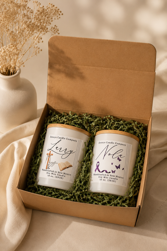 Larry & Nola Memorial Candle Set