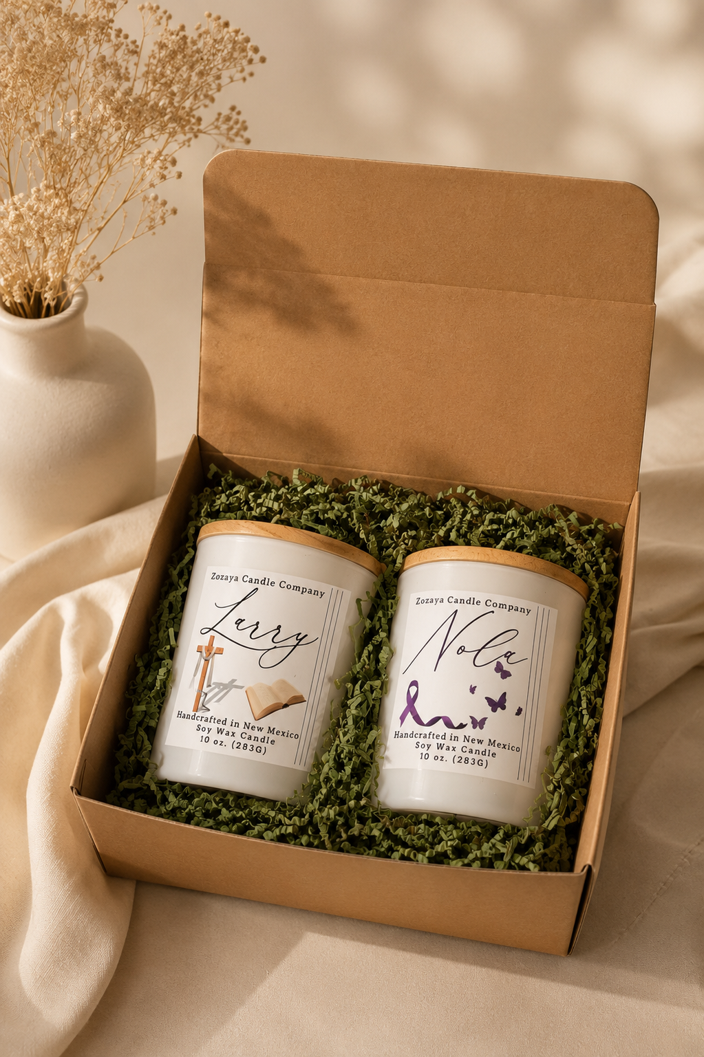 Larry & Nola Memorial Candle Set